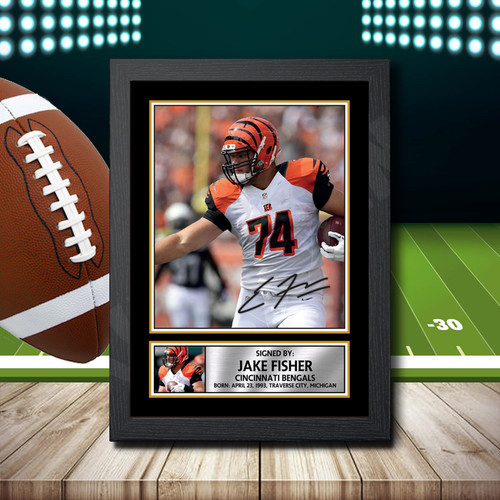 Jake Fisher Printed Autograph NFL Star Poster Print