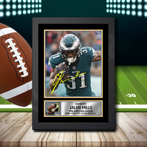 Jalen Mills printed autograph poster print