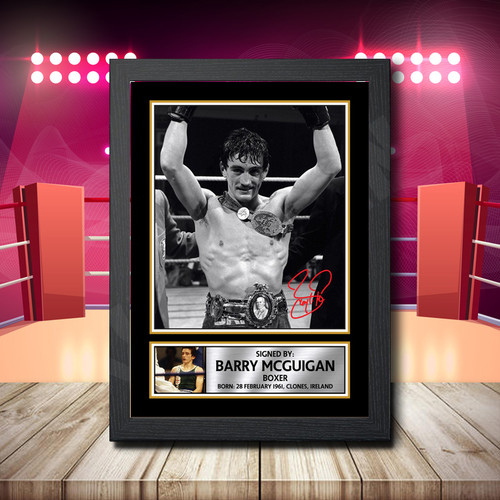 Barry Mcguigan printed autograph poster print