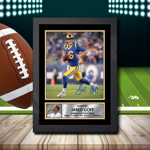 Jared Goff 2 printed autograph poster print