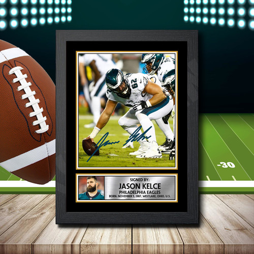 Jason Kelce printed autograph poster print