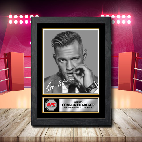 Connor Mcgregor Pencil Portrait printed autograph poster print