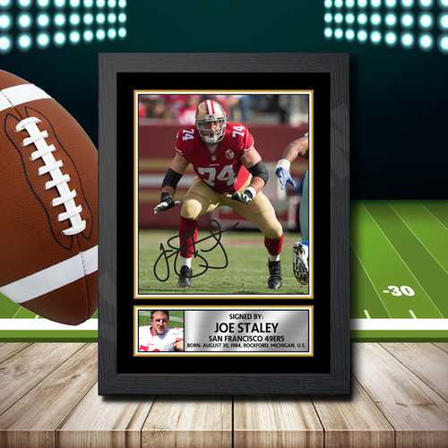 Joe Staley Printed Autograph NFL Star Poster Print