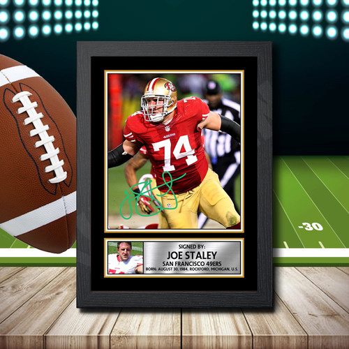 Joe Staley 2 Printed Autograph NFL Star Poster Print