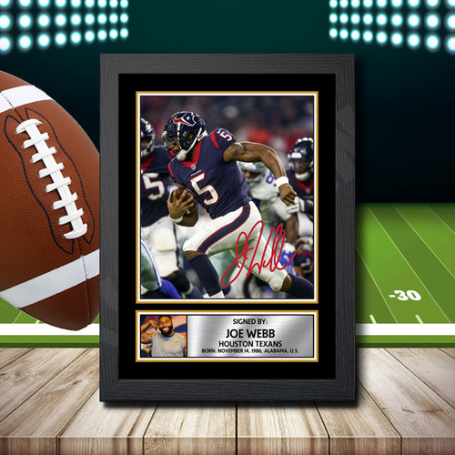 Joe Webb Printed Autograph NFL Star Poster Print