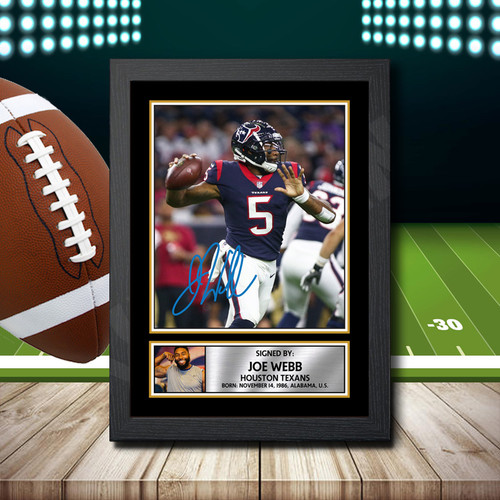 Joe Webb 2 Printed Autograph NFL Star Poster Print