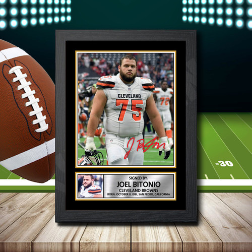 Joel Bitonio printed autograph poster print