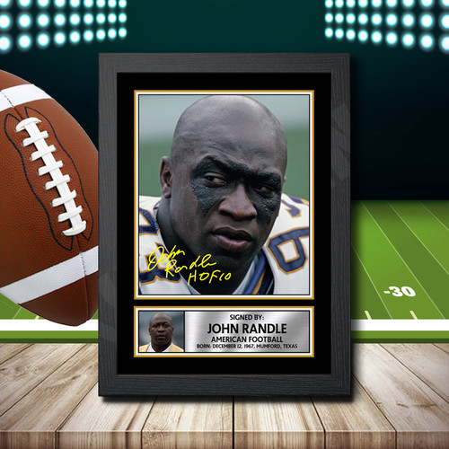 John Randle 1 printed autograph poster print