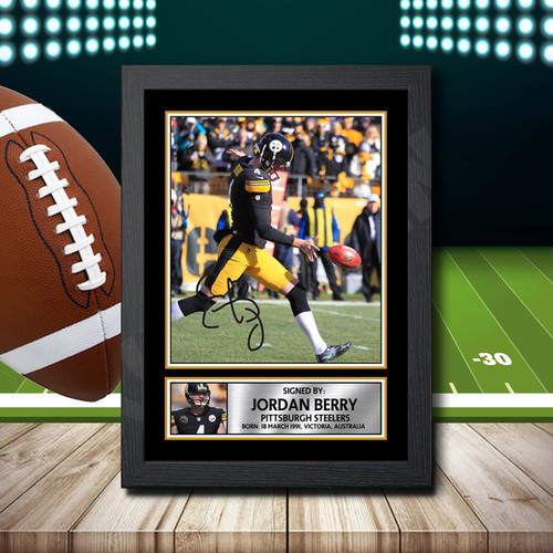 Jordan Berry 2 Printed Autograph NFL Star Poster Print