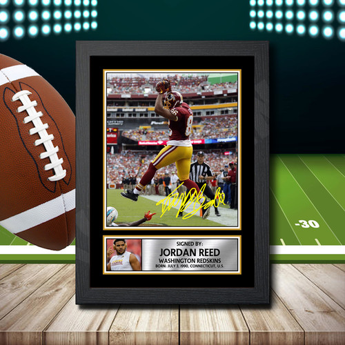 Jordan Reed Printed Autograph NFL Star Poster Print