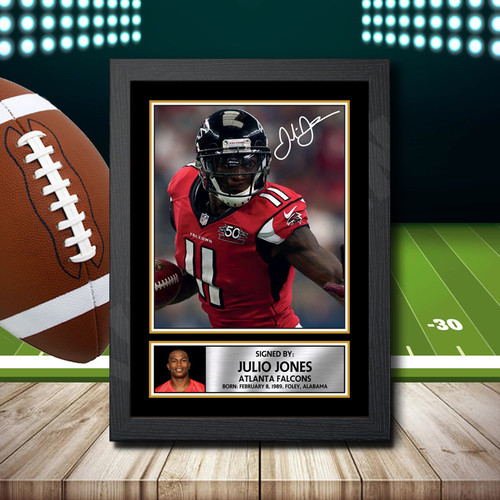 Julio Jones 2 printed autograph poster print