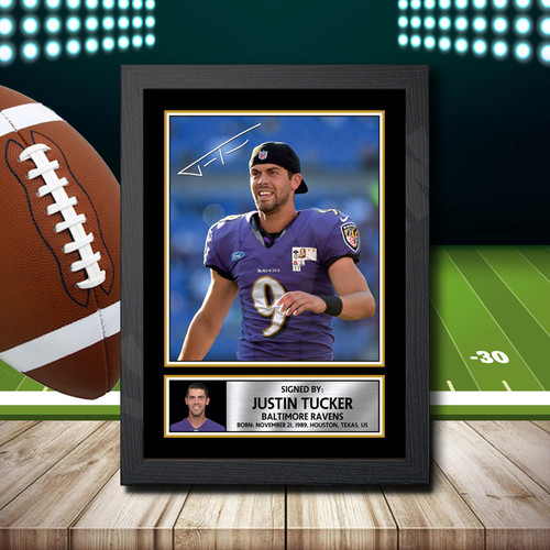 Justin Tucker 1 printed autograph poster print
