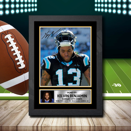 Kelvin Benjamin 2 printed autograph poster print