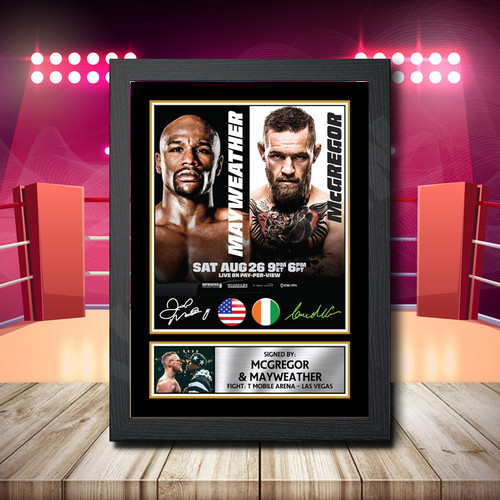 Floyd Mayweather Vs Conor Mcgregor 3 printed autograph poster print