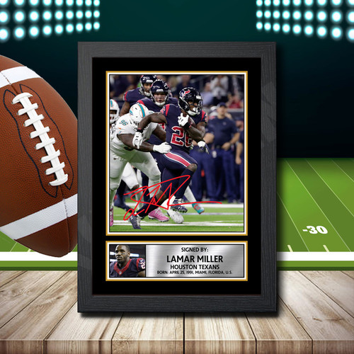 Lamar Miller printed autograph poster print
