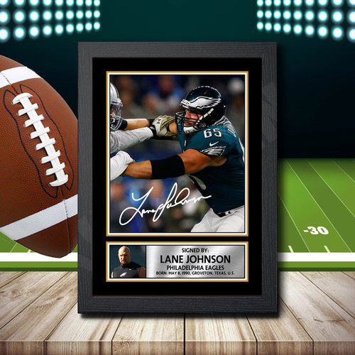 Lane Johnson printed autograph poster print