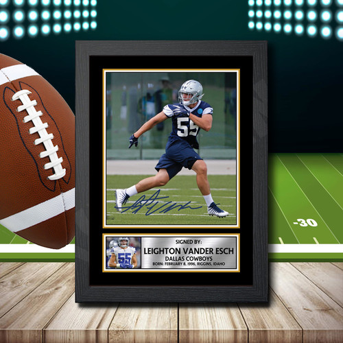 Leighton Vander Esch 2 printed autograph poster print