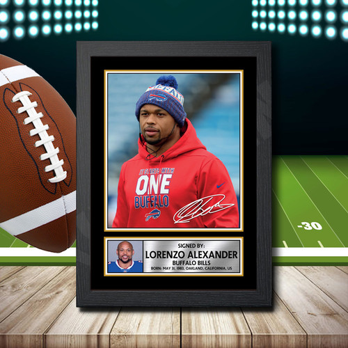 Lorenzo Alexander 2 printed autograph poster print