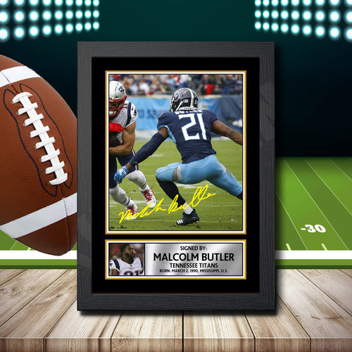 Malcolm Butler printed autograph poster print