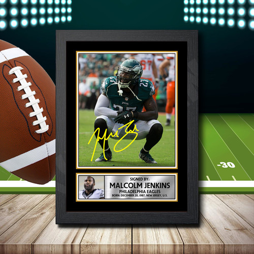 Malcolm Jenkins 2 printed autograph poster print