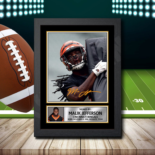 Malik Jefferson 2 printed autograph poster print