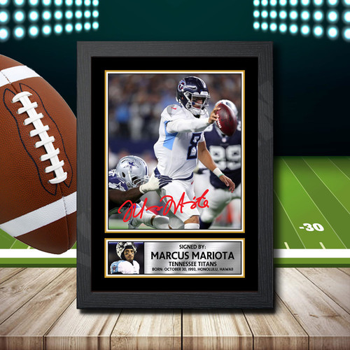 Marcus Mariota 2 printed autograph poster print