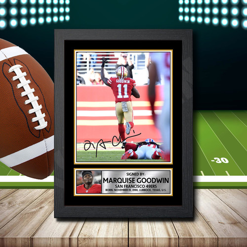Marquise Goodwin printed autograph poster print