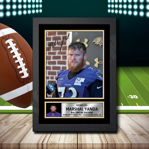 Marshal Yanda 1 printed autograph poster print