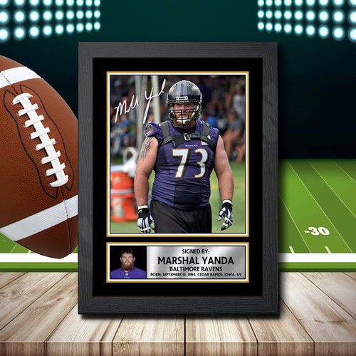 Marshal Yanda 2 printed autograph poster print