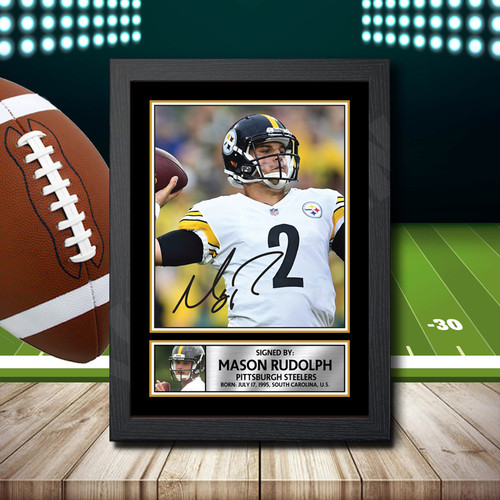 Mason Rudolph 2 printed autograph poster print