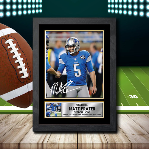 Matt Prater printed autograph poster print