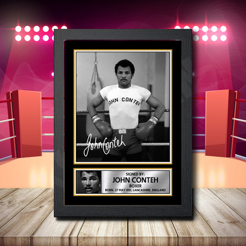 John Conteh printed autograph poster print