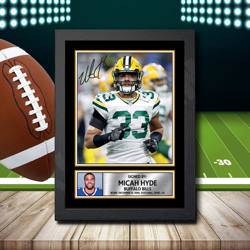 Micah Hyde 2 printed autograph poster print
