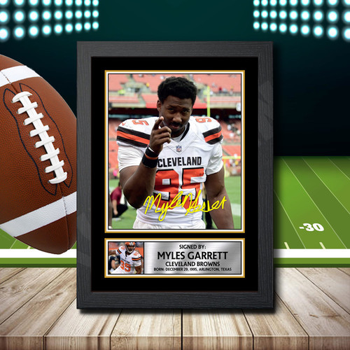 Myles Garrett printed autograph poster print