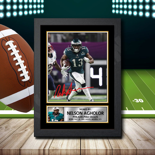 Nelson Agholor printed autograph poster print