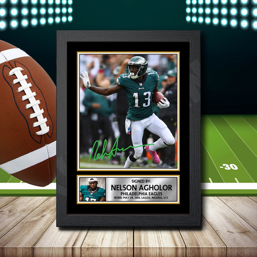 Nelson Agholor 2 printed autograph poster print