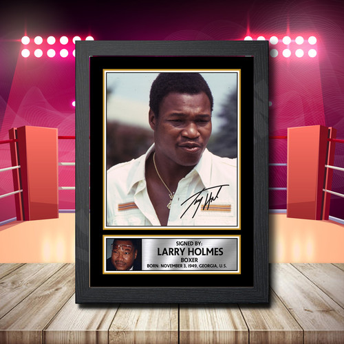 Larry Holmes printed autograph poster print