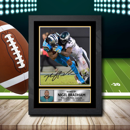 Nigel Bradham 2 printed autograph poster print