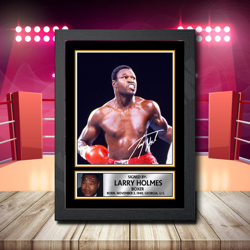 Larry Holmes printed autograph poster print