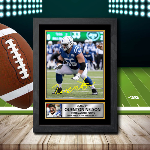 Quenton Nelson printed autograph poster print