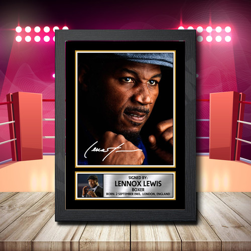 Lennox Lewis printed autograph poster print
