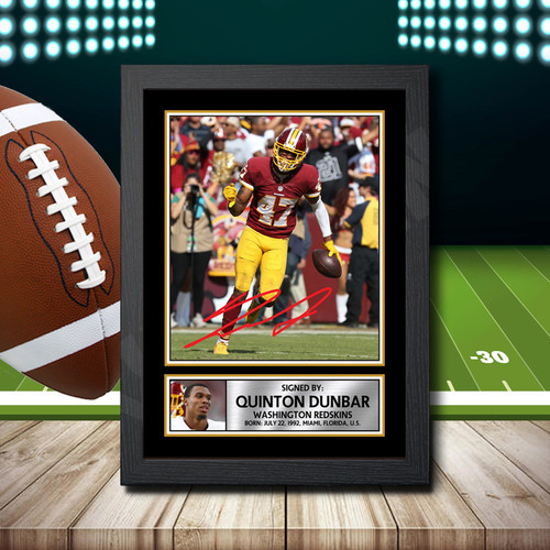 Quinton Dunbar printed autograph poster print