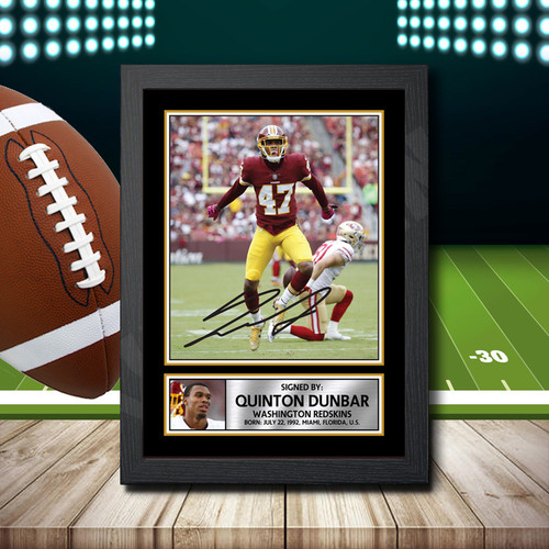 Quinton Dunbar 2 printed autograph poster print