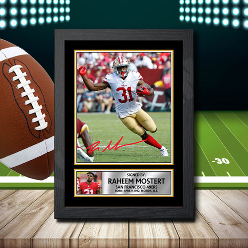 Raheem Mostert printed autograph poster print