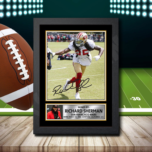 Richard Sherman printed autograph poster print