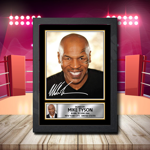 Mike Tyson printed autograph poster print