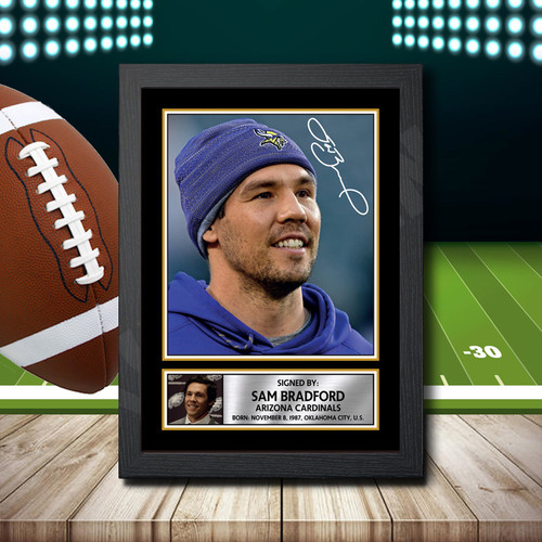 Sam Bradford 1 printed autograph poster print