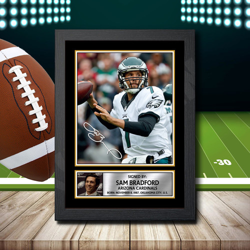 Sam Bradford 2 printed autograph poster print