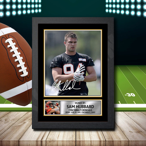 Sam Hubbard 2 printed autograph poster print