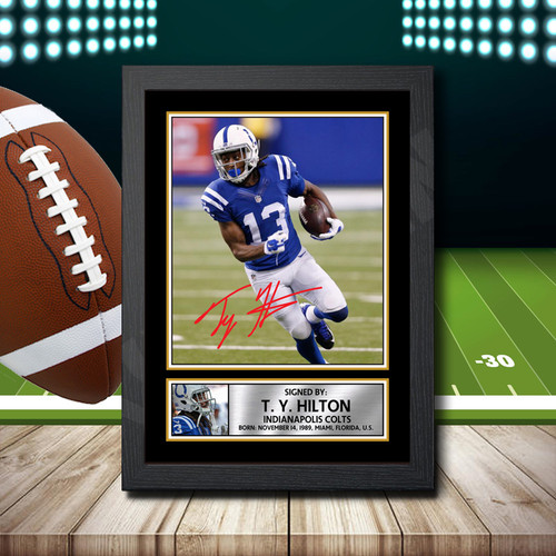 T. Y. Hilton 2 printed autograph poster print